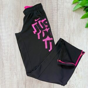 Nike Women‎ Therma-Fit Just Do It Ankle Zip Pants Jogger - Size S - Black